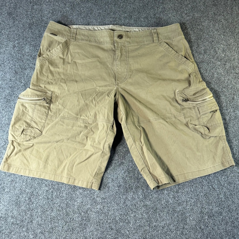 Kuhl Mens Tan Khaki Cargo Shorts Style 5149 Size 40 Hiking Outdoor Utility